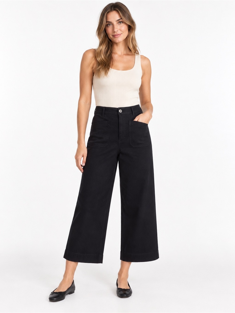 Maeve Anthropologie The Colette Pants Size 30 Black Linen Blend Wide Leg